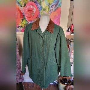 Lands ends barn chore jacket plaid lined outdoor jacket size women's regular lar